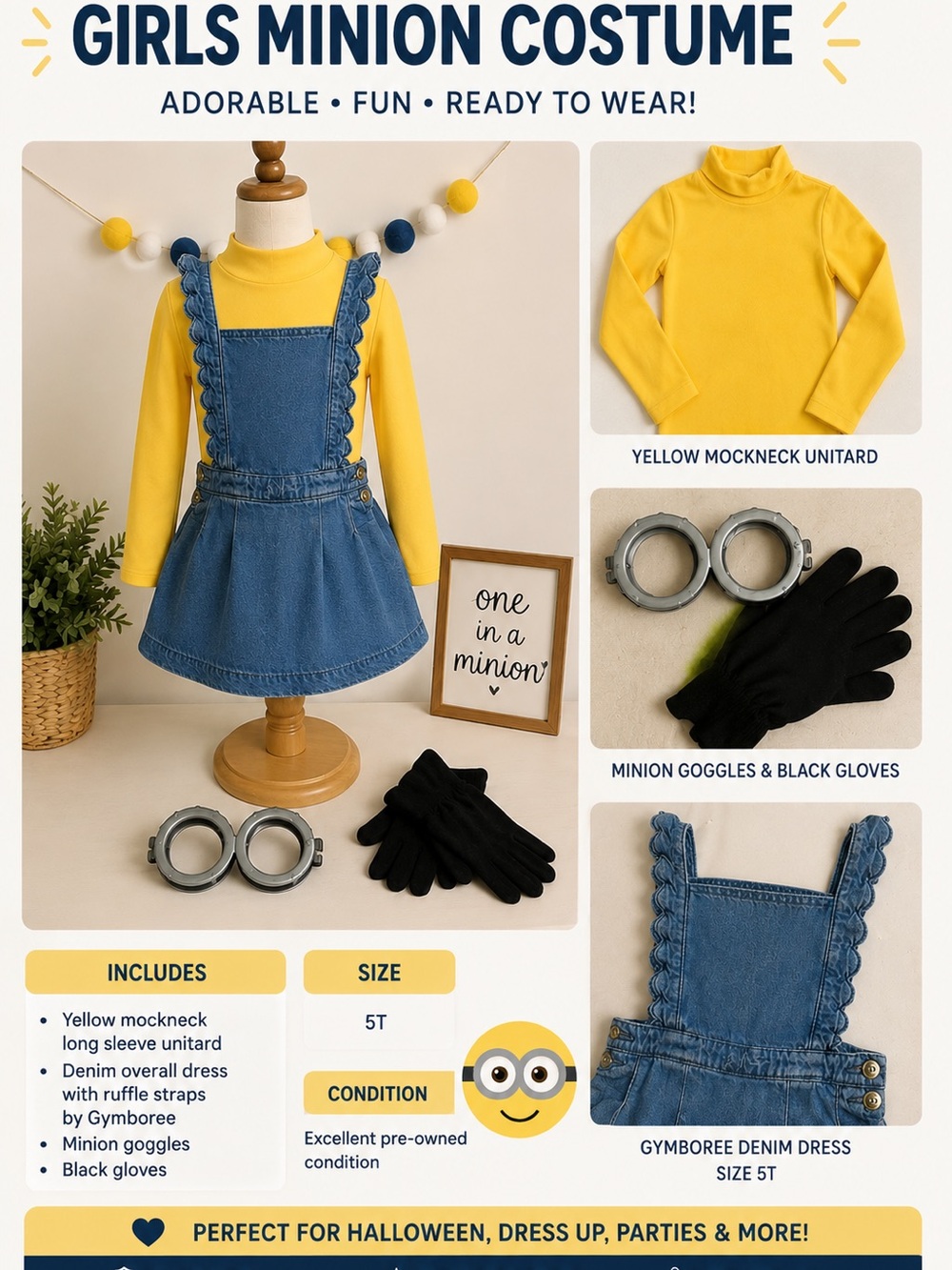 Minion Costume for Girls 5T